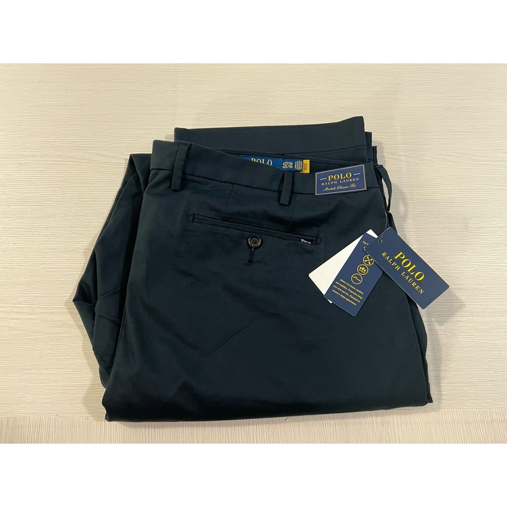 Polo Ralph Lauren‎ Men's Pants 42T/36 Classic Fit Stretch Chinos Navy Blue